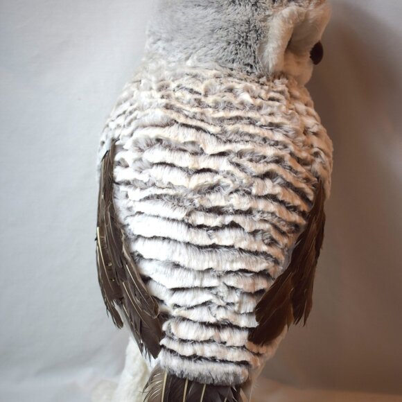 Large Vintage Cardboard Feathers and Foam Core Snowy Owl Centerpiece 20 inches - Picture 7 of 8